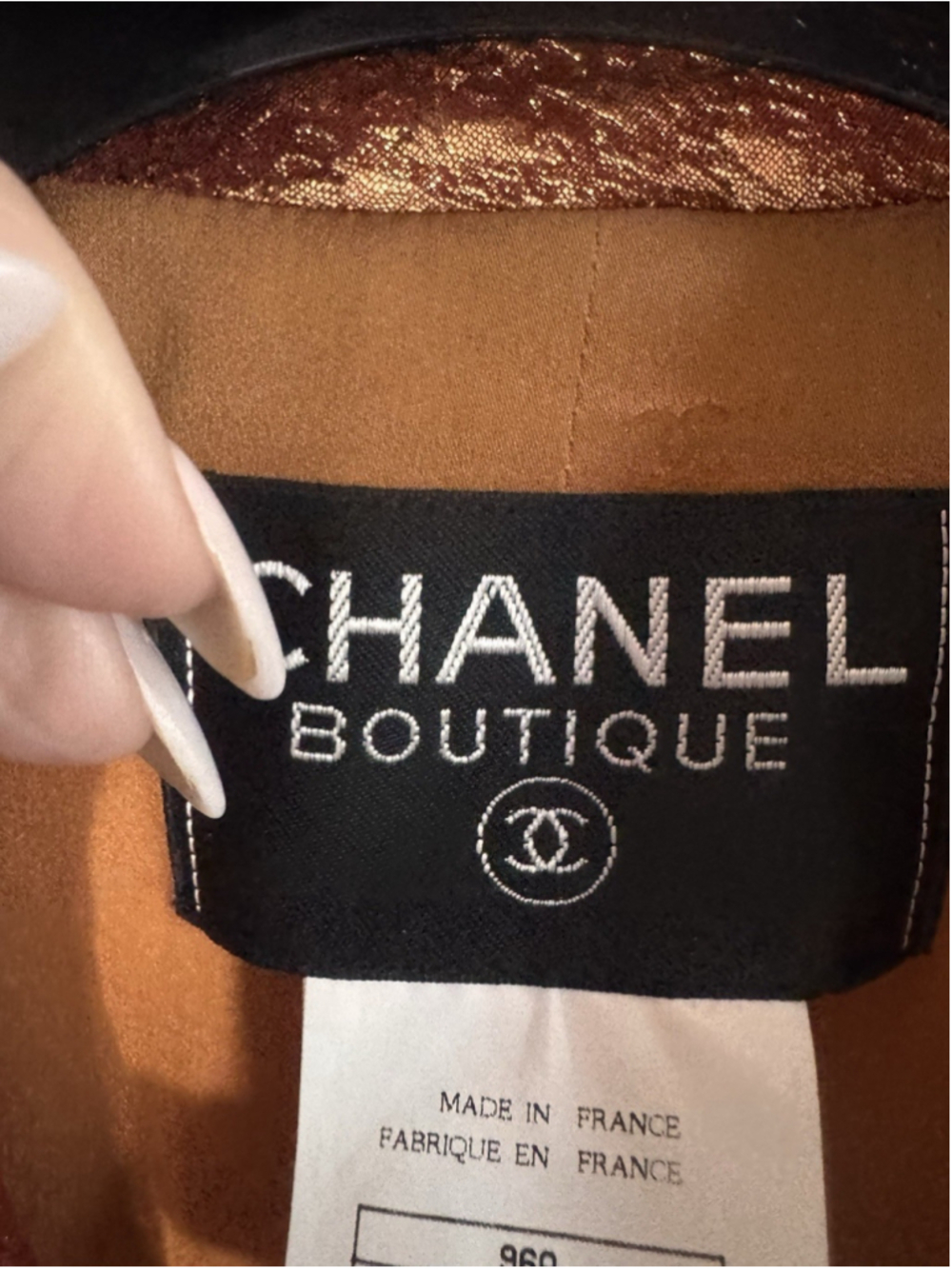 Authentic Chanel Runway 3 Pc Ensemble Coat Top Pants Silk Lurex France 42 - Picture 7 of 15